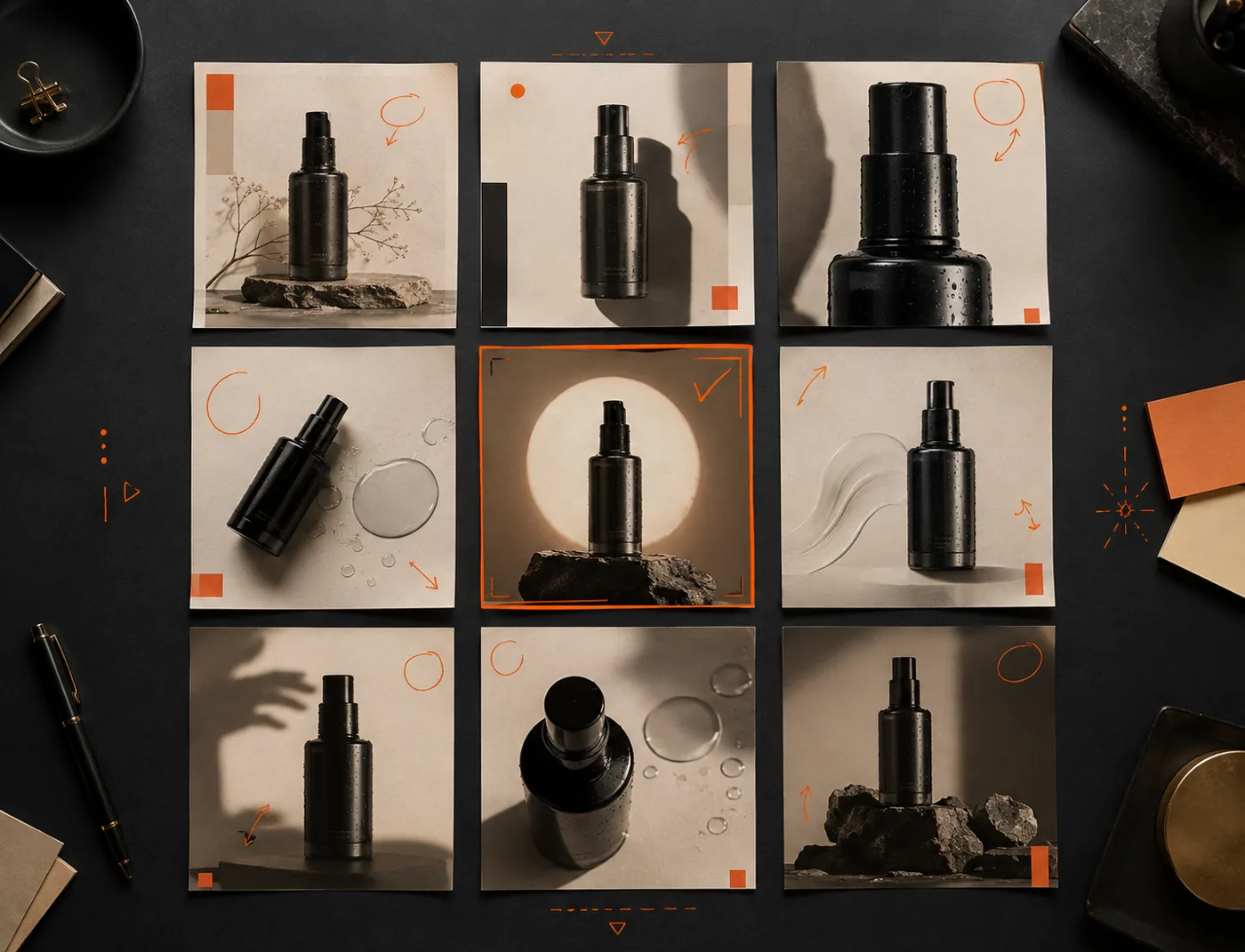 Creative testing grid, product variants